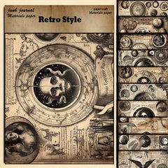 10pcs Large Mysterious Planet Retro Journal Paper for DIY Crafts
