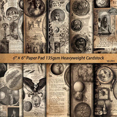 10pcs Large Mysterious Planet Retro Journal Paper for DIY Crafts