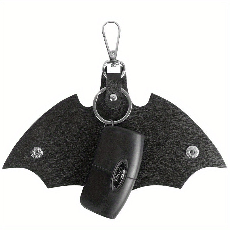 1pc Bat shaped Car Keychain PU Leather Folding Keychain Pendant