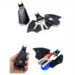 1pc Bat shaped Car Keychain PU Leather Folding Keychain Pendant