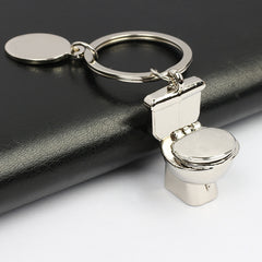 Mini Toilet Shaped Keychain Creative Metal Key Chain Keyring Funny Gift