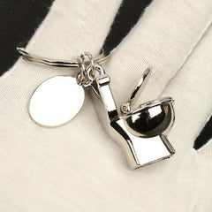 Mini Toilet Shaped Keychain Creative Metal Key Chain Keyring Funny Gift