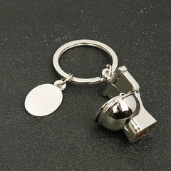 Mini Toilet Shaped Keychain Creative Metal Key Chain Keyring Funny Gift