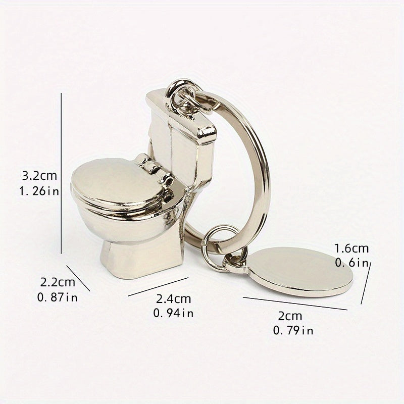 Mini Toilet Shaped Keychain Creative Metal Key Chain Keyring Funny Gift