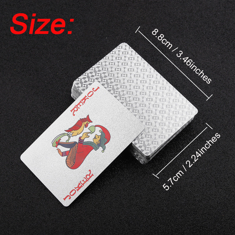 Silver Plated Poker Playing Card Checkered Pattern Christmas