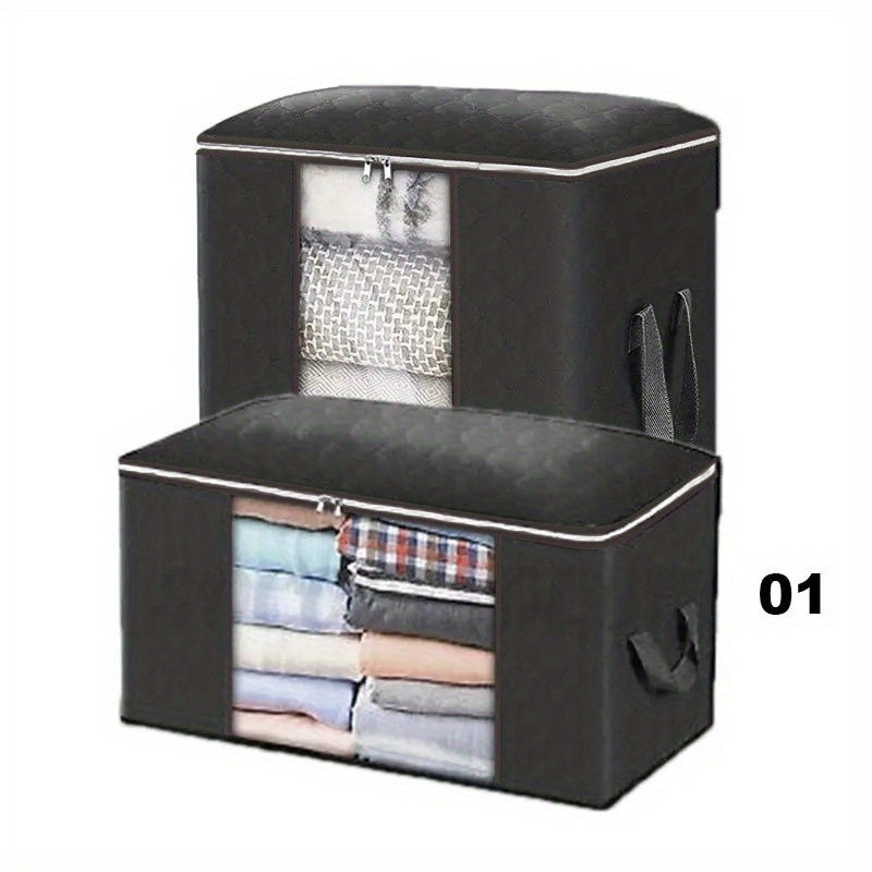 Large Capacity Clothes Storage Bag Thick Fabric Organizer Foldable Clear