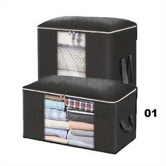 Large Capacity Clothes Storage Bag Thick Fabric Organizer Foldable Clear