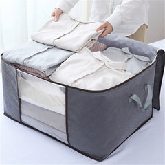 Large Capacity Clothes Storage Bag Thick Fabric Organizer Foldable Clear