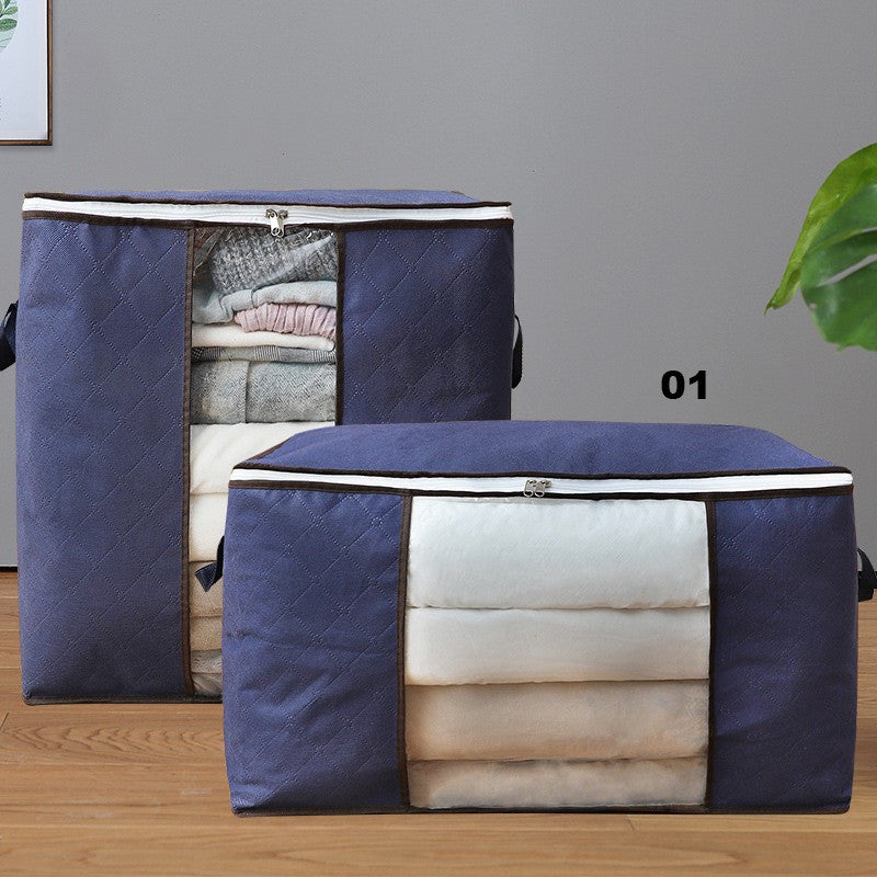 Large Capacity Clothes Storage Bag Thick Fabric Organizer Foldable Clear