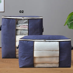 Large Capacity Clothes Storage Bag Thick Fabric Organizer Foldable Clear