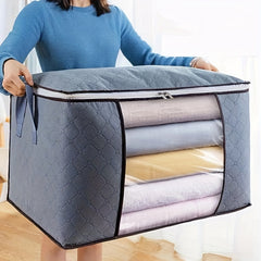 Large Capacity Clothes Storage Bag Thick Fabric Organizer Foldable Clear