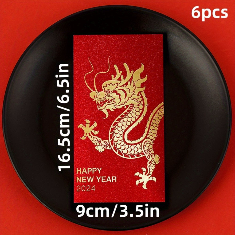 12pcs Chinese Red Envelopes Foil Lucky Money Envelopes Year of the Dragon