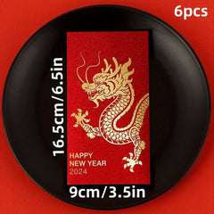 12pcs Chinese Red Envelopes Foil Lucky Money Envelopes Year of the Dragon