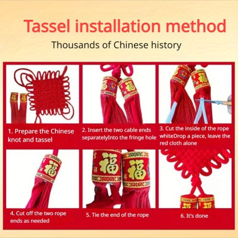 1pc Chinese Year Hanging Red Knot Tassels Lucky Fu Pendants