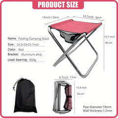 Portable Folding Aluminum Camping Stool with Carry Bag