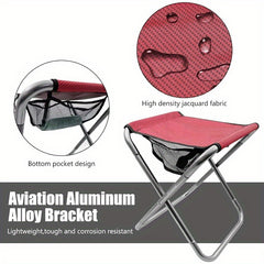 Portable Folding Aluminum Camping Stool with Carry Bag