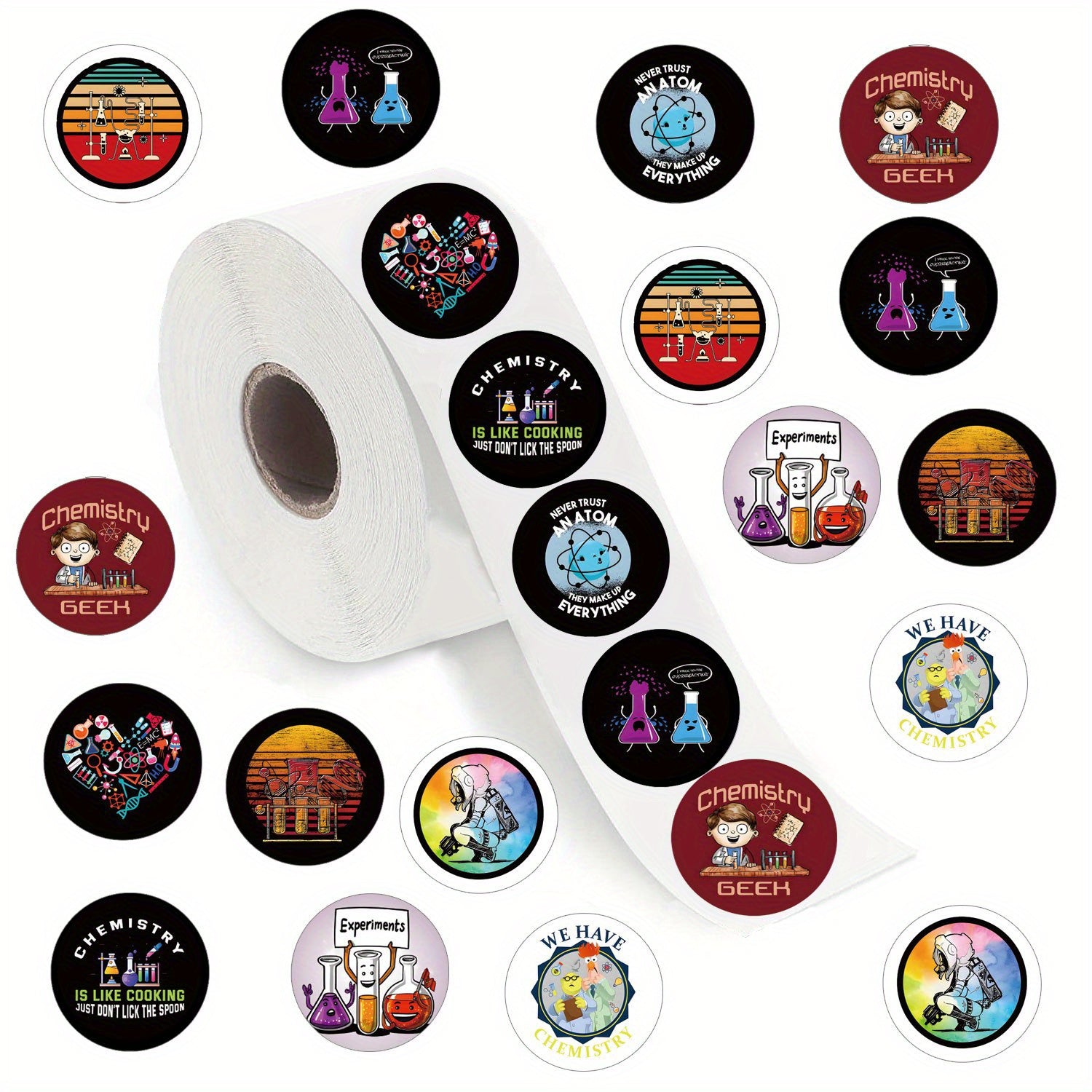 500pcs Chemistry Funny Stickers Water Bottle Skateboard Laptop Phone Decoration