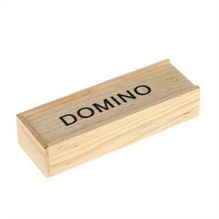 28pcs Dominoes Wooden Box Board Game Teaching Aids