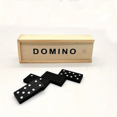 28pcs Dominoes Wooden Box Board Game Teaching Aids