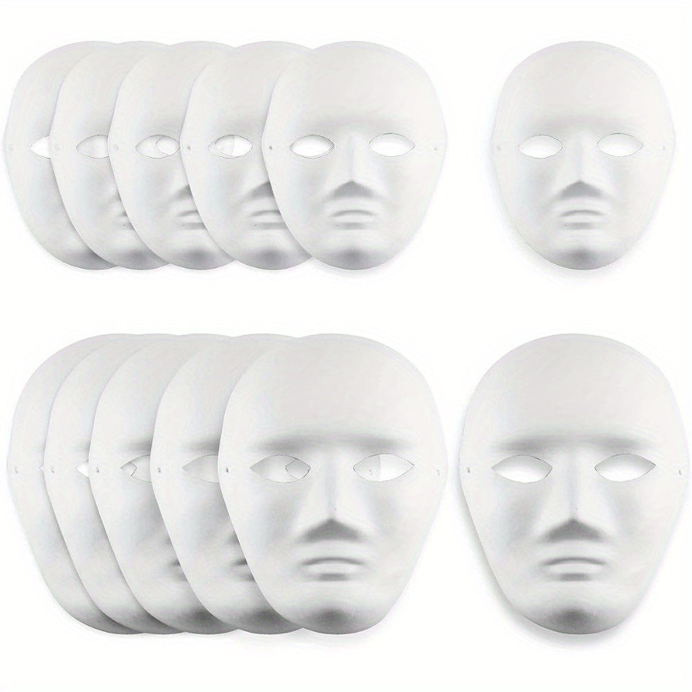 10pcs DIY Full Face Masks Paintable Paper Mask Masquerade Party Masks