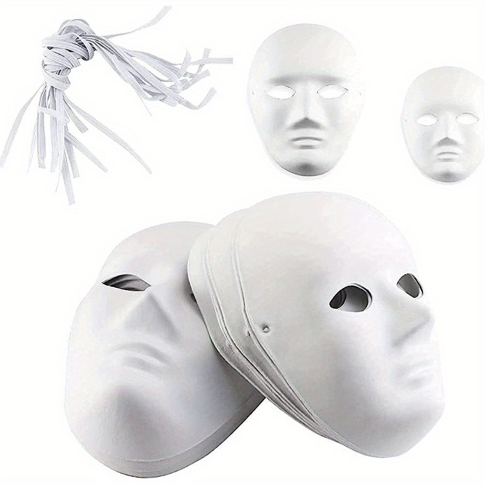 10pcs DIY Full Face Masks Paintable Paper Mask Masquerade Party Masks