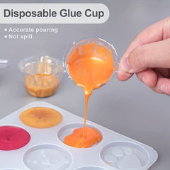 50-200pcs 40ml Disposable Plastic Mixing Cups for Epoxy Resin & Paint - 1.35oz