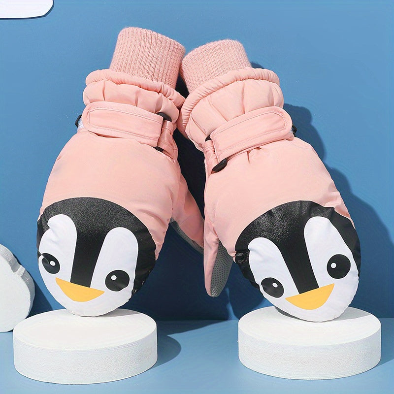 Kids Warm Waterproof Cartoon Ski Mittens for Autumn/Winter