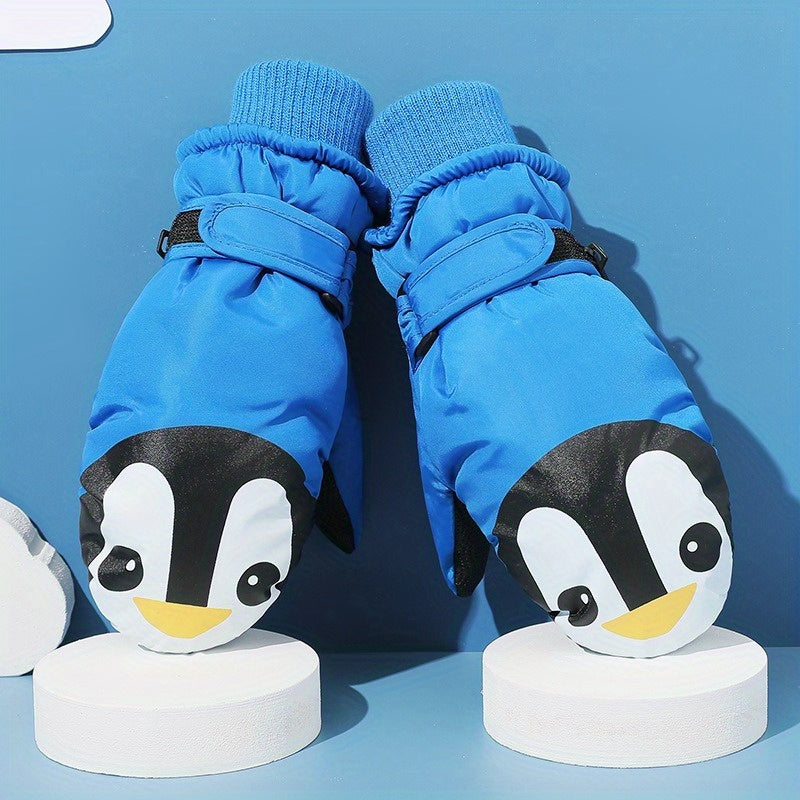 Kids Warm Waterproof Cartoon Ski Mittens for Autumn/Winter
