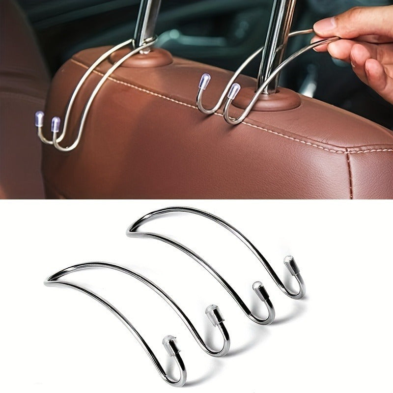 4pcs Car Seat Hook Hidden Headrest Hanger Handbag Coat Storage Organizer