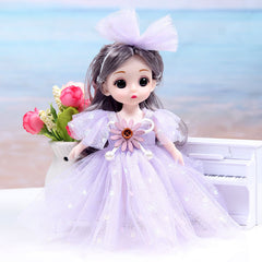 6.69in 13 Joints 3D Eyes Princess Doll Toy Set Christmas Gift