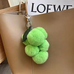 Plush Grape Keychain Backpack Pendant Decor