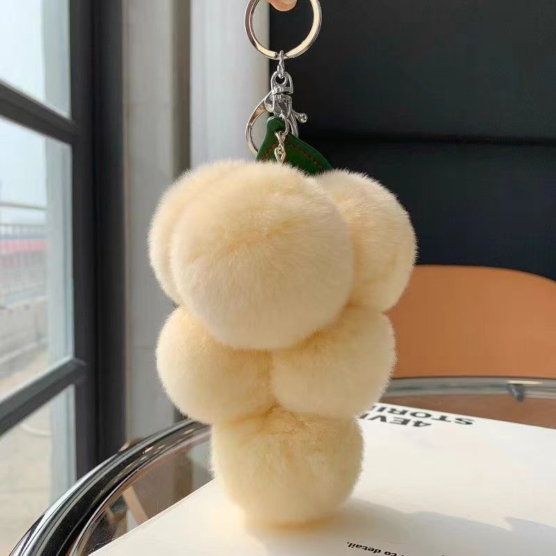 Plush Grape Keychain Backpack Pendant Decor