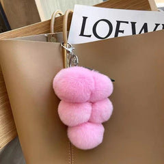 Plush Grape Keychain Backpack Pendant Decor