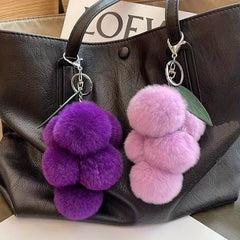 Plush Grape Keychain Backpack Pendant Decor