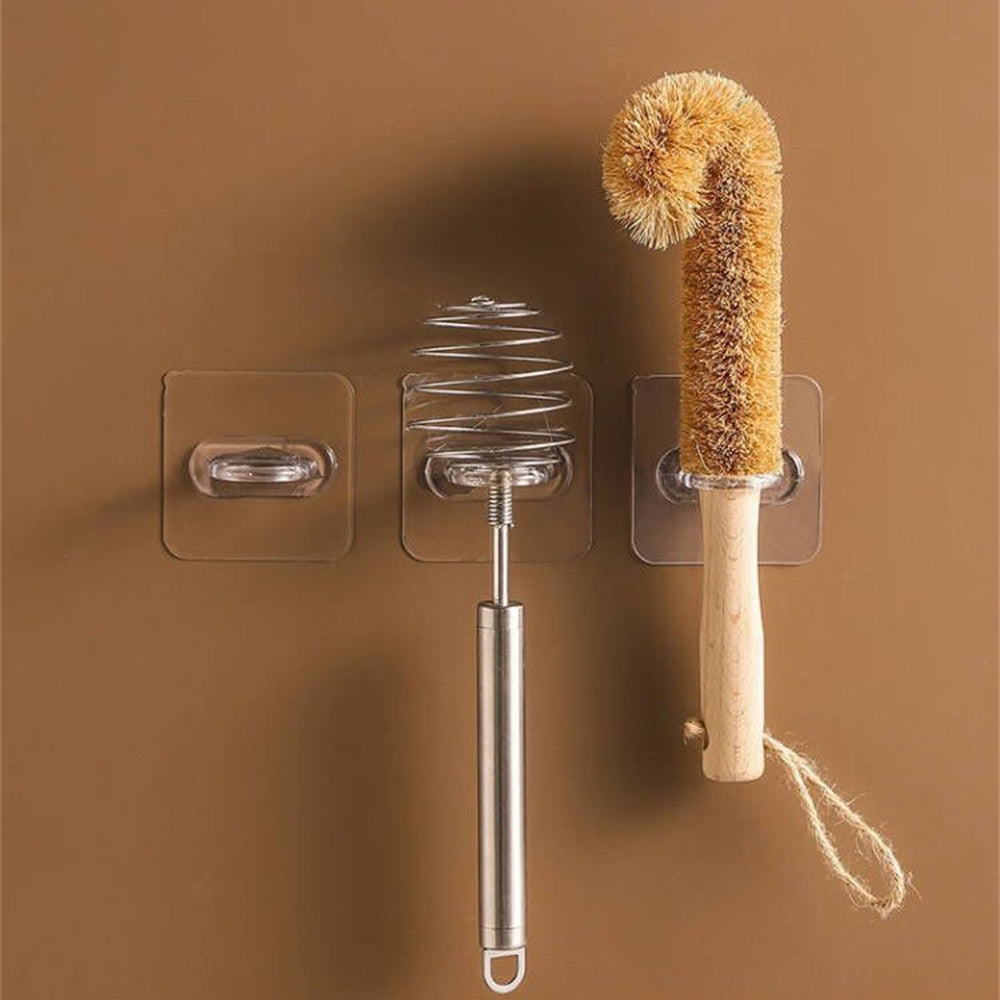4pcs Reusable Transparent Wall Hooks Waterproof Heavy Duty Self Adhesive Hooks
