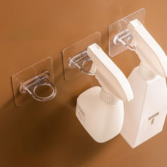 4pcs Reusable Transparent Wall Hooks Waterproof Heavy Duty Self Adhesive Hooks