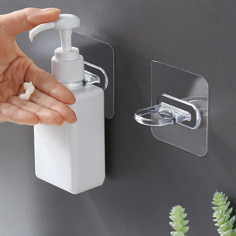 4pcs Reusable Transparent Wall Hooks Waterproof Heavy Duty Self Adhesive Hooks