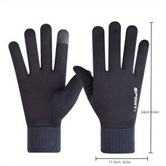 Non-slip Breathable Cycling Gloves Touchscreen Windproof Plush Knitted Gloves