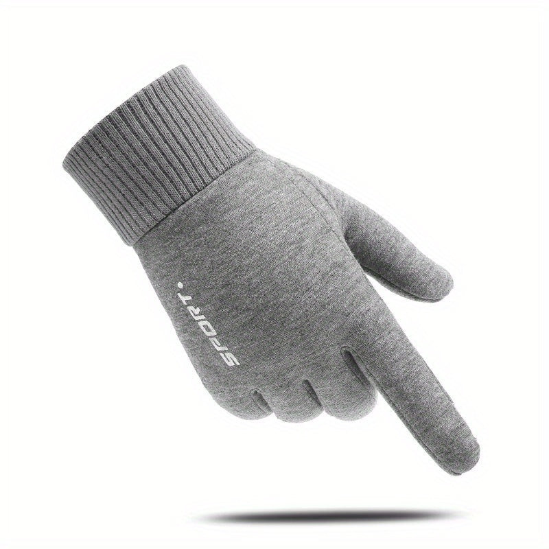 Non-slip Breathable Cycling Gloves Touchscreen Windproof Plush Knitted Gloves
