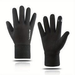 Non-slip Breathable Cycling Gloves Touchscreen Windproof Plush Knitted Gloves