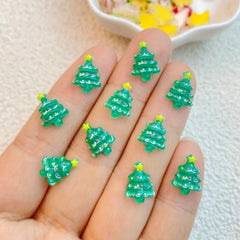 Resin Mini Cartoon Animals Christmas Tree Flat Back Manicure Parts