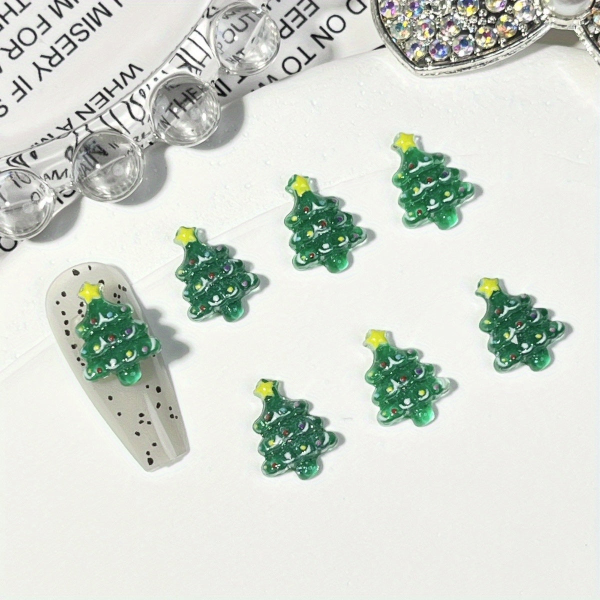 Resin Mini Cartoon Animals Christmas Tree Flat Back Manicure Parts