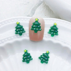 Resin Mini Cartoon Animals Christmas Tree Flat Back Manicure Parts