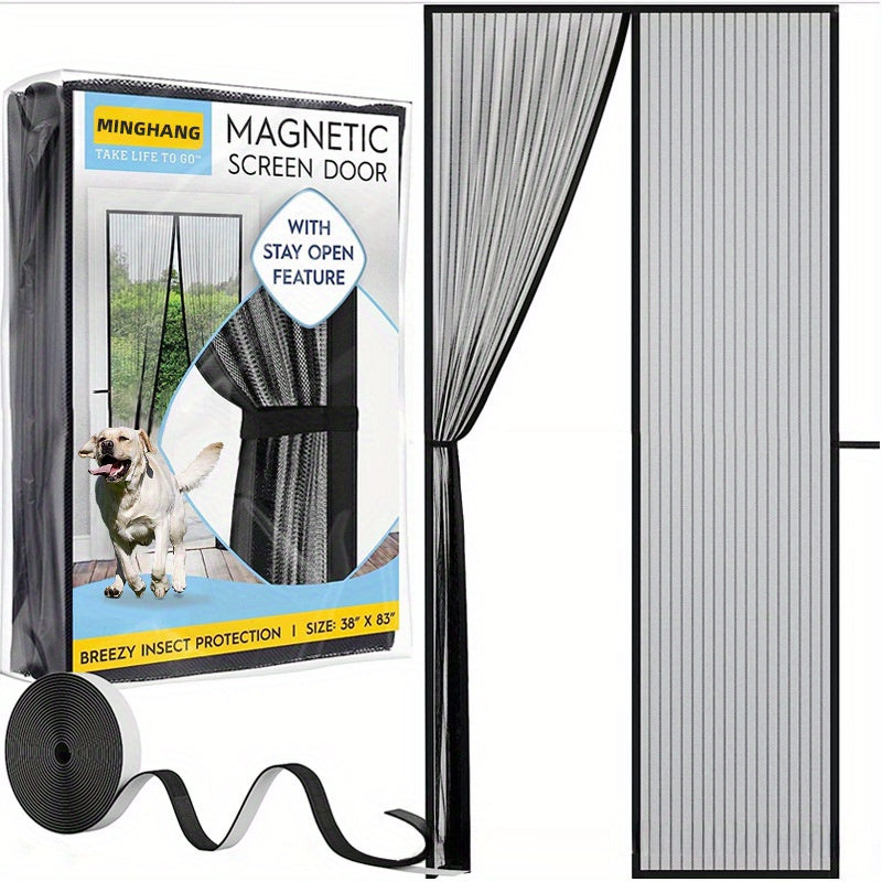 Magnetic Screen Door Heavy Duty Mesh Keeps Bugs Out