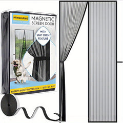 Magnetic Screen Door Heavy Duty Mesh Keeps Bugs Out