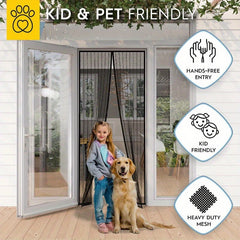 Magnetic Screen Door Heavy Duty Mesh Keeps Bugs Out