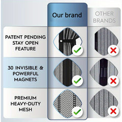 Magnetic Screen Door Heavy Duty Mesh Keeps Bugs Out