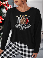 Leopard Christmas Tree Long Sleeve Lounge Top