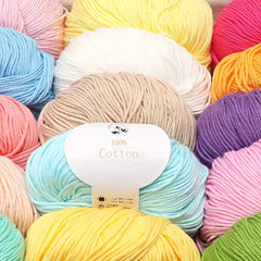 2pcs 100 Cotton Yarn Silk Knitting Soft Combed Cotton Hand Warm Yarn Crochet