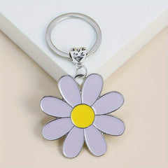 Daisy Flower Keychain Metal Keychain Ring Wallet Bag Backpack Charm